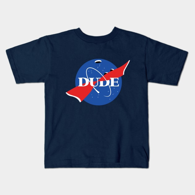 Dude space agency parody Kids T-Shirt by ntesign